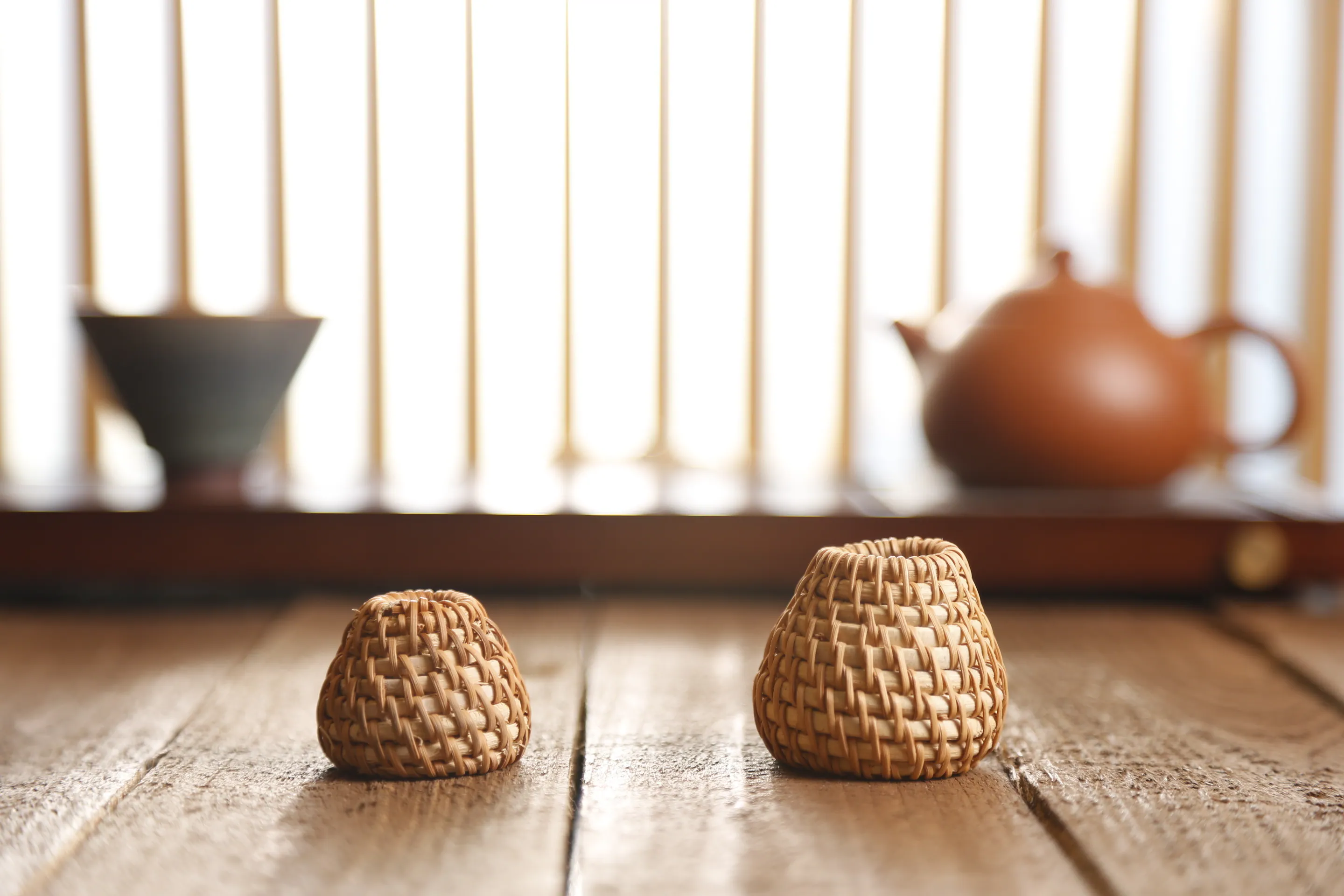 籐編茶壺蓋托