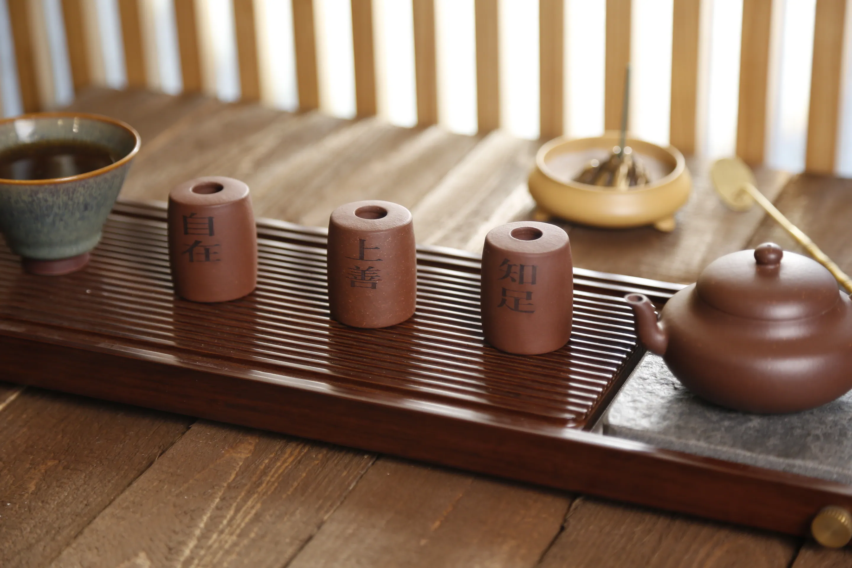 粗陶茶壺蓋托