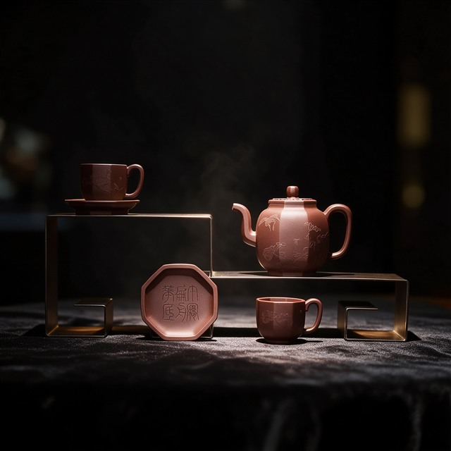 五頭秋鷺芙蓉茶具